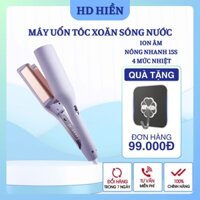 (Big sale) Máy uốn tóc làm xoăn sóng nước, máy ép dập phòng hippie bản nâng cấp 32mm, tạo 1080 kiểu tóc siêu đẹp