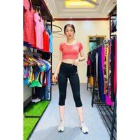 [BIG SALE] Những mẫu đồ tập aerobic gym yoga nữ quần lửng áo kín bụng đẹp bán chạy nhất đang sale giá rẻ