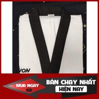 [BIG SALE] Võ Phục Kwon Taekwondo vải sọc xương cổ đen và cổ đỏ đen