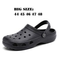 [BIG SIZE 44-50] Dép Crocs Nam Size Lớn Big Size Black Đen Giày Dép Quai Hậu Ngoại Cỡ 45 46 47 48 49 50 51 5