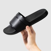 [BIG SIZE 44-50] Dép Size Lớn Big Size Quai Ngang Basics Black Sport Giày Dép Lê Ngoại Cỡ 44 45 46 47 48 49