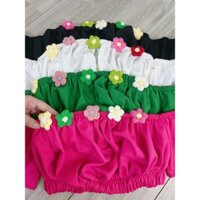 (BIG SIZE) Áo croptop hở vai đính hoa len sexy [Nhà Của Méo Store]