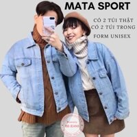 [BIG SIZE] Áo khoác jean nam nữ cặp đôi | áo jean unisex đen trơn basic size 40-85kg Mata Sport