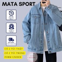 [big size] Áo khoác jean nam nữ unisex xanh - đen trơn có túi trong và túi thật hàng cao cấp size 40-85kg