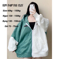 [BIG SIZE] ÁO KHOÁC NỮ HAI MÀU TRẮNG XANH FORM RỘNG SIZE LỚN 50KG ĐẾN 150KG