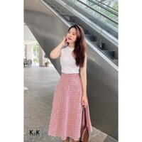 Big size : chân váy caro size 60-63kg