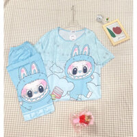 BIG SIZE Đồ bộ Pijama chất Lụa Latin tơ tằm cổ tròn tay ngắn quần dài