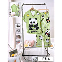 (big size dưới 75kg) đồ bộ pijama mặc nhà lụa xước ánh kim tay ngắn quần dài