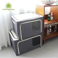 BIG SIZE - HỘP ĐỰNG TÚI ĐỰNG QUẦN ÁO KHUNG THÉP 88L- LIVING BOX 88L- Dài 60 x Rộng 42 x Cao 35cm - Màu kem