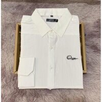 big size <120kg  sơ mi tay dài vải bố thêu chữ big size - Trắng,4XL 80-90kg