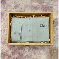 big size <120kg  sơ mi tay dài vải bố thêu chữ big size - Xám,6XL 105-110kg