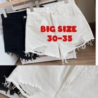 BIG SIZE Quần short jean nữ big size lưng cao short jean size đại 30-35 ( kèm video)