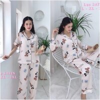 BIG SIZE XL-2XL 🐳 Bộ Pijama LỤA SATIN tay dài-tay ngắn CAO CẤP, túi quần sâu