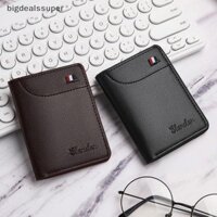 Bigdealssuper Mới Siêu Mỏng Ví Mềm Da PU Mini Thẻ Tín Dụng Ví Đựng Thẻ Ví Nam Mỏng Nhỏ Ngắn Ví Đựng Tiền Xu Siêu