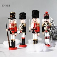 Bighsm 30cm Nutcracker Soldier Đồ trang trí Giáng sinh bằng gỗ Nutcracker Con rối - Trang trí nội thất Martijn