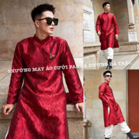 [BIGSIZE 3XL, HOẢ TỐC 2H] ÁO DÀI CÁCH TÂN NAM LỤA GẤM ĐỦ MÀU KHÔNG KÈM QUẦN MẶC BÊ BƯNG QUẢ, ĐI TIỆC, CƯỚI HỎI