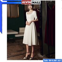 🔥BIGSIZE 𝐒-4𝐗𝐋🔥 Váy trắng mới đơn giản tay ngắn thời trang dẫn chương trình sinh viên biểu diễn phù dâu trang phục