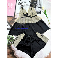 Bigsize 45-105kg Đồ Bộ Ngủ 2 Dây Sexy Set Mặc Nhà Lụa THECHARGER