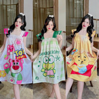 (BIGSIZE 45-80kg) Váy ngủ cánh tiên mềm mát. Đầm mặc nhà form rộng - bầu bí bon chen