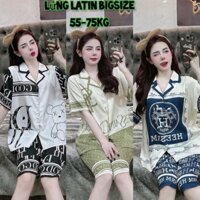 [Bigsize 55-75kg]Đồ ngủ đồ bộ Pijama Tiểu Thư Tay Ngắn Quần Lửng Lụa Latin Mịn Mát