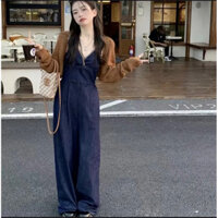 Bigsize  58-69kg Jump yếm jean denim phong cách Hàn Quốc