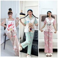 ✅BIGSIZE (60-75KG) Pijama LỤA LATIN TIỂU THƯ TAY NGẮN, ĐỒ BỘ SAU SINH SIZE LỚN, ĐỒ BỘ CHO NGƯỜI MẬP✅