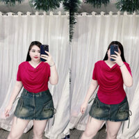 Bigsize 60-90kg Áo cổ đổ tay ngắn