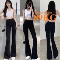 Bigsize 65-90KG, Quần Nữ Ống Loe Ngọc Trinh Lưng Thun Siêu Cao, Bản To 8cm, Tạo eo thon ảo, Chất Thun Cotton Dày đẹp