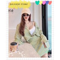 [BIGSIZE ẢNH THẬT] - Set áo sơ mi kèm chân váy bigsize - set đồ bigsize nữ - set đồ đi chơi bigsize