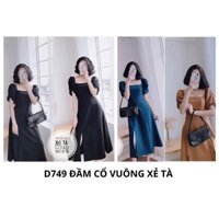 🌈[BIGSIZE] D749 MS44 ĐẦM CỔ VUÔNG XẺ TÀ