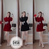 BIGSIZE Đầm nhung kết cườm nơ D45A