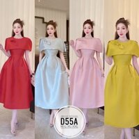 BIGSIZE Đầm xoè tafta hoa D55A