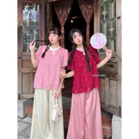 BIGSIZE HIẾU HIẾU (55-95KG) - Set bộ lam truyền thống dễ thương Áo lông tay ngắn + Quần lụa dài S452