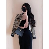 BIGSIZE NÀNG BÉO ÁO KHOÁC DẠ SỌC CARO ĐÓNG NÚT ( CÓ ẢNH THẬT ) 55-95KG