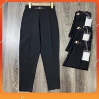BIGSIZE Quần baggy nữ cạp chun tag da lưng cao tôn dáng chất UMI dày dặn co giãn tốt đủ size 45-80kg