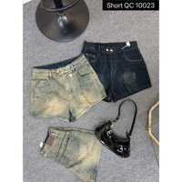 (Bigsize) Quần đùi jean ống rộng không co giãn 2 nút ngang (55-85kg)