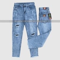 [Bigsize] Quần Jean Nữ 9 Tấc Hàng Co Giãn Mẫu Rách Từ 60-85kg Mã 3019