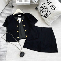 [Bigsize] Set áo khoác tiểu thư phối chân váy bigsize