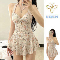 Bikini 1 Mảnh Họa Tiết Hoa Tuvada, Đồ Bơi Nữ Buộc Dây, Áo Tắm Đi Biển Cao Cấp (B12)