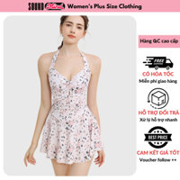 Bikini 1 mảnh họa tiết hoa Sound Mind, đồ bơi nữ buộc dây, áo tắm đi biển cao cấp - BLX05