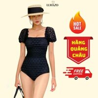 Bikini 1 mảnh  nữ kín đáo ren có tay liền thân đi biển du lịch cao cấp LUHAZO vải đẹp co giãn 2667 F-13