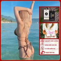 Bikini 2 Mảnh, Bikini Đi Biển DOLUXURY, Bộ đồ Bikini nâu đồng sexy và tôn dáng, giúp sáng da và cuốn hút