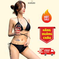 Bikini 2 mảnh LUHAZO  2 dây áo có mút ngực dây quấn kèm quần tam giác  phong cách Hàn Quốc 2301 E-10.1