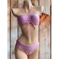 Bikini 2 mảnh quyến rũ cao cấp dây buộc màu hồng pastel WILD FABLE  sẵn đệm mút