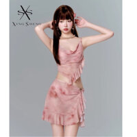 Bikini 3 mảnh INFLACHI đi biển kèm chân váy áo yếm kín đáo cho nữ thơi trang quyến rũ mùa hè du lịch 2464 A-1.4