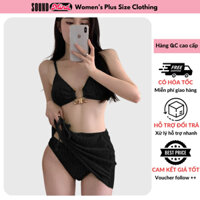 Bikini 3 mảnh tăm nhung Sound Mind, đồ bơi nữ sexy , áo tắm đi biển gợi cảm cao cấp - BTH04