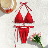 Bikini áo tắm hai mảnh bassi bèo quần rút dây lọt nhỏ ( sẵn hàng hỏa tốc hcm )