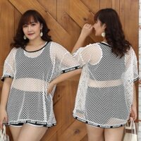Bikini bigsize freesize 65-80kg đồ bơi 2 mảnh 3 chi tiết áo bra kèm quần đùi áo lưới đi biển du lịch hàng Quảng Châu