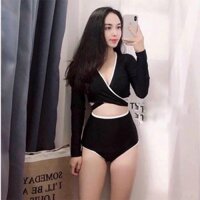 Bikini bộ đồ bơi 2 mảnh màu đen phối trắng