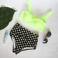 Bikini cạp cao xanh neon